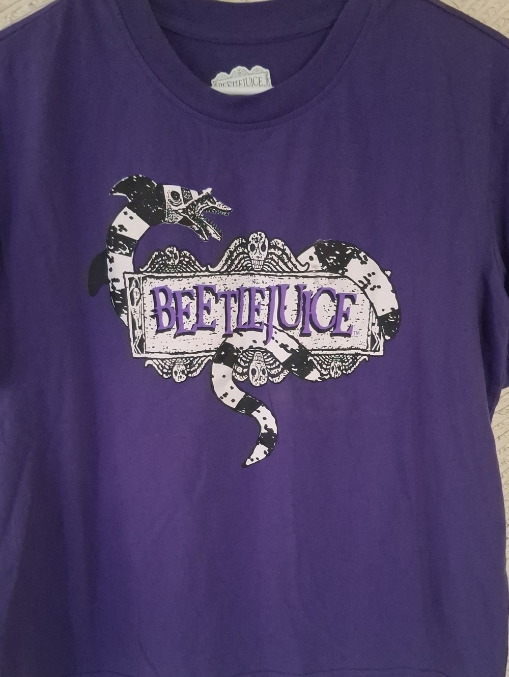 Beetlejuice Purple Graphic Tee for Kids - Short Sleeve